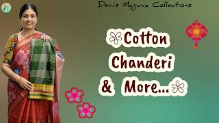 ✨ Cotton Chanderi & More@ Devi's Maguva Collections||7396841375 #saree