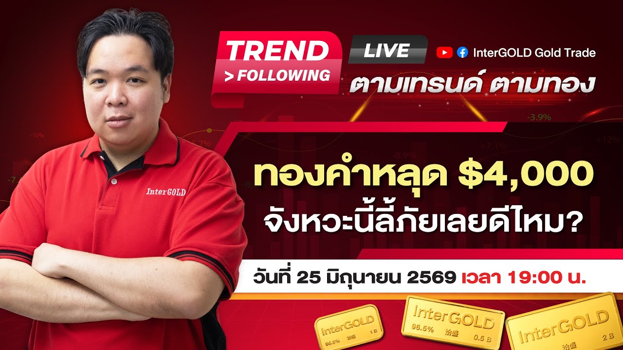 ⁣ทองคำ $4,000 เอาไม่อยู่ แล้วเราเอาไงต่อ? | Live 25 มิถุนายน 2569