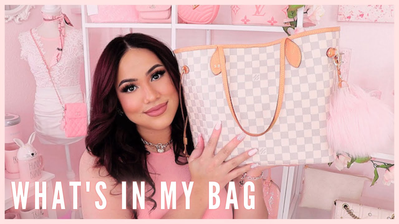 What's in my Pink Louis Vuitton Neverfull MM tote bag!