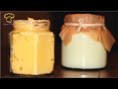 الزبدة المنزلية وحليب الزبدة بمكون واحد فقط حلقة 105   