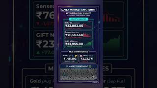 📊 Market Snapshot | July 9, 2026📉 #Nifty50 #Sensex #GiftNifty #Gold #Silver #Trading #Investing