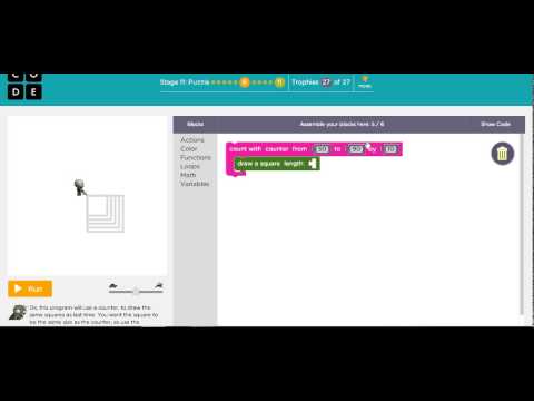 Code.org: The Artist 3: Stage 11: Puzzles 5-6