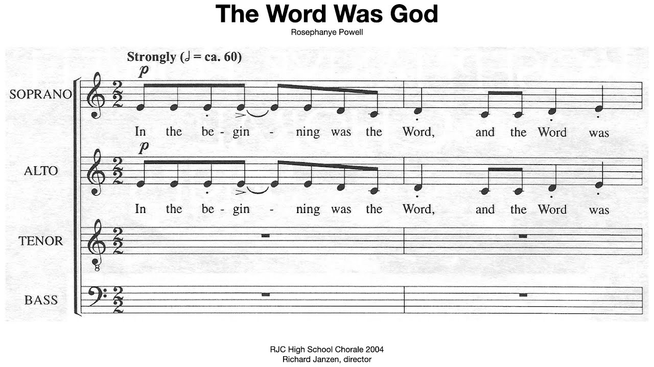 The Word Was God (Rosephanye Powell) RJC High School Chorale 2004 - YouTube