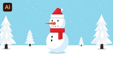 Adobe Illustrator CC - How To Make Snowman Vector Design In Adobe Illustrator