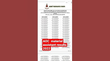 Aoc material assistant results #crpf #bsfhcm #itbp #bsf #ssb #cisf #cisfhcm2022 #sscgd #sscgd2022