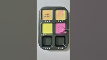 Mixing 2 Colors Challenge: Naples Yellow + Pink #asmr #mix #colormixing #colors #mixing #art