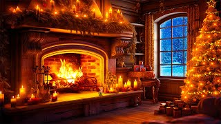Cozy Christmas Fireplace Sound??Relaxing Christmas Fireplace Snow Falling ?Christmas Ambience