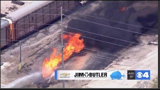 No injuries reported after train derails, fire starts in Dupo
