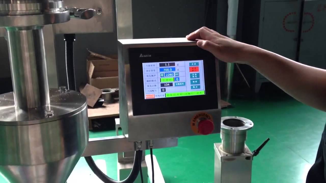 semi auger filler---700g salt test - YouTube