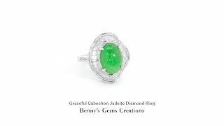 Graceful Cabochon Jadeite Diamond Ring