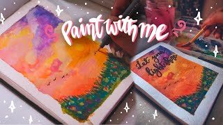 Easy Golden Sunset Painting  | Gouache Painting | Vijayta Sharma #paintwithme