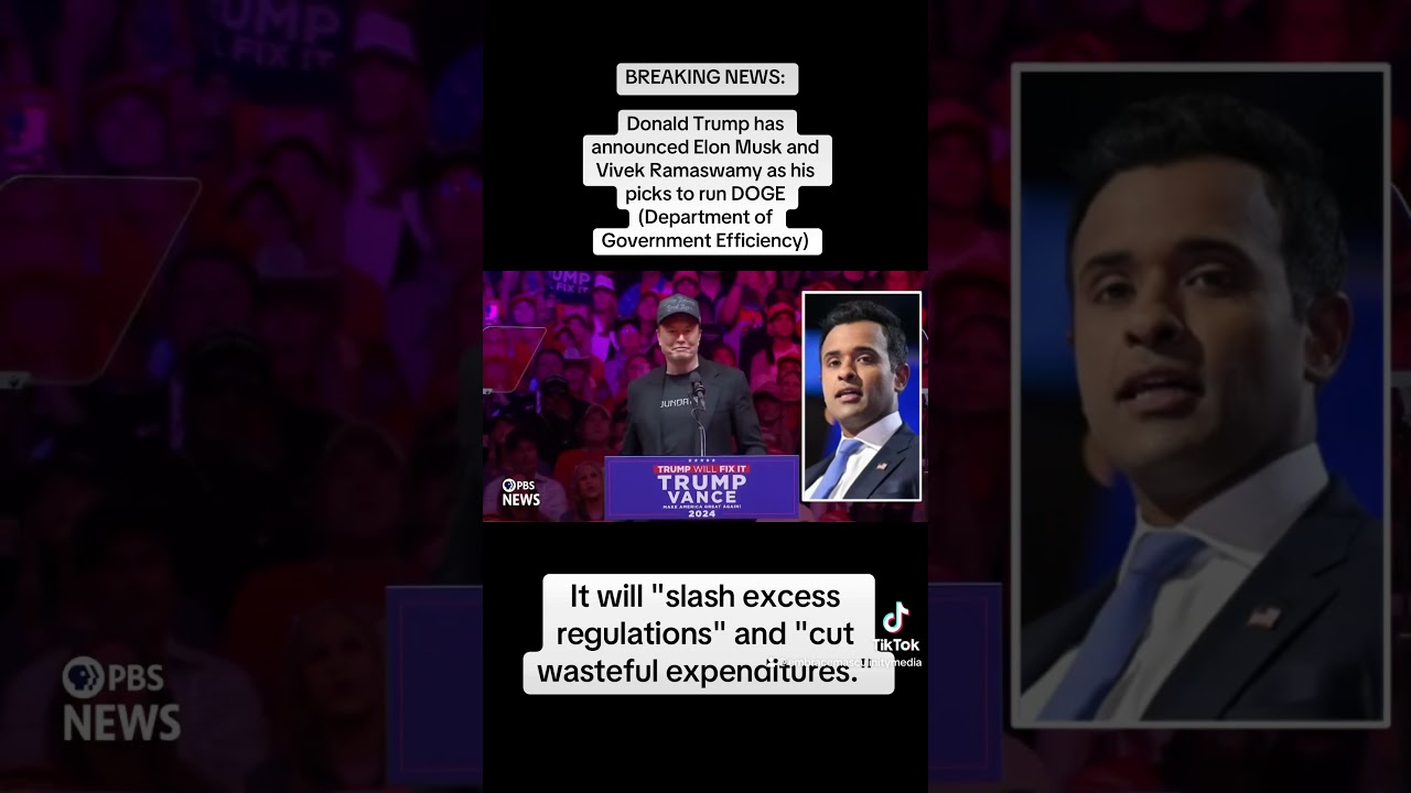 Elon Musk and Vivek Ramaswamy to run DOGE! (Department of Government Efficiency)