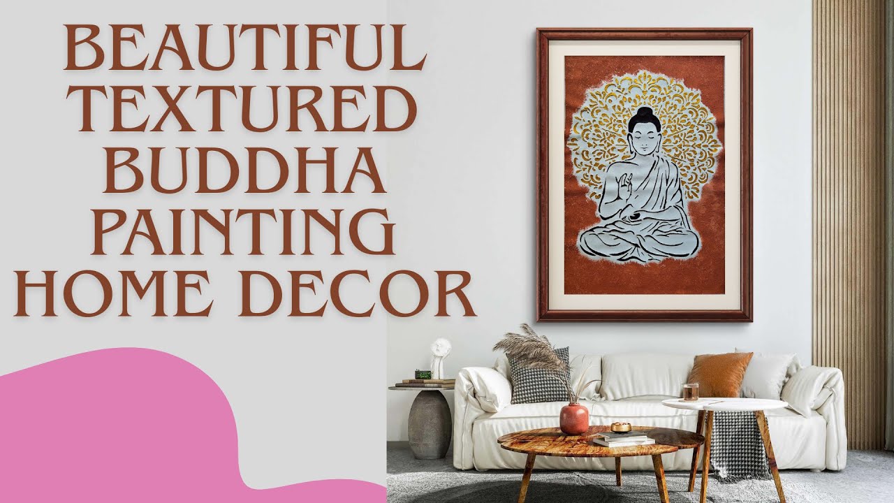 Beautiful Textured Buddha Acrylic Painting | Easy Palette Knife Tutorial | DIY 3D Wall Art HomeDecor