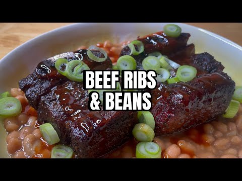 Smoked Beef Short Ribs over Maple Beans