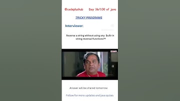 reverse a string without using any built-infunctions#coding#javabrain #javapractice#javadevelopment