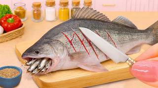 Creative Mini Fish Cooking Idea 🐟 How to Cook Fried Tumeric Fish with Chili Pepper by Clover