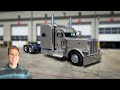 Brown with Blue Painted Frame 2021 Peterbilt 389 Custom