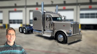 Brown with Blue Painted Frame 2021 Peterbilt 389 Custom