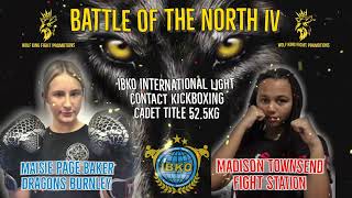 Maisie Paige-Baker vs Madison Townsend 2 - Battle of the North 4 IBKO International Kickboxing Title