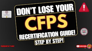 CFPS Recertification: How to Keep Your Certification (and Your Job)