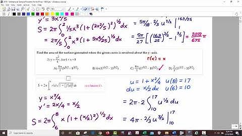 MATH 2414 - Sample Problems for the Final Exam (1 - 12) - SP20