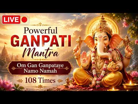 "LIVE"🔴 Powerful Ganpati Mantra | Om Gan Ganpataye Namo Namah | Powerful Ganesh Mantra 108 Times