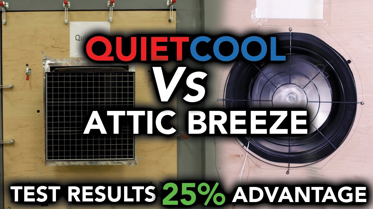 QuietCool AFR SLR-40 vs Attic Breeze SFA 45W: Solar Attic Fan Airflow Testing Comparison