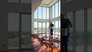 Epic Dragon Floor Transformation with Epoxy 🔥 Luxury Art Floor Design Timelapse  #architecture