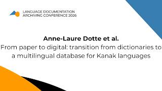 From paper to digital: transition from dictionaries to a multilingual database News