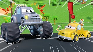 Oh no! MONSTER TRUCK ROBOT gets HURT while doing stunts | Car Repair