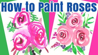 Watercolor Roses Easy Watercolor Tutorial for Beginners and Kids