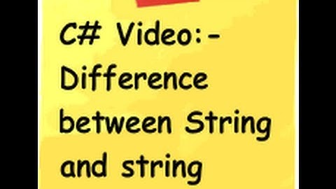 Difference between String and string