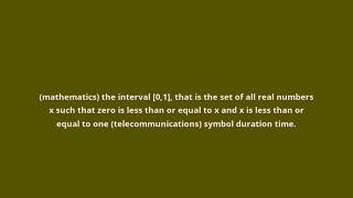 what is the meaning of unit interval