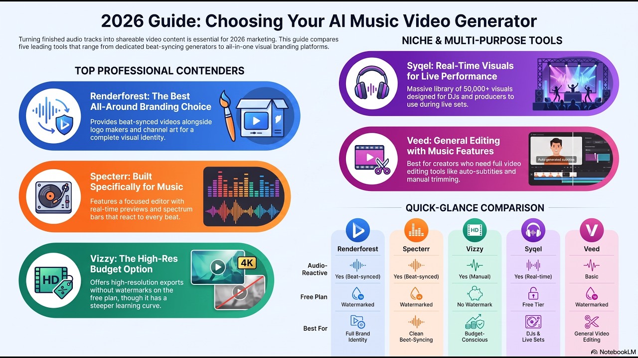 Best AI Music Video Generators Compared 2026