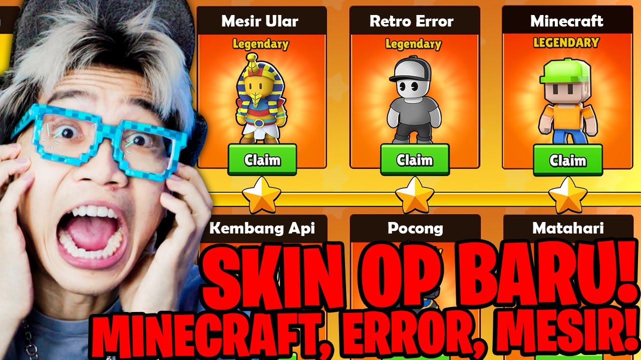 KEREN!!! BELI STUMBLE PASS SKIN BARU, ADA MINECRAFT, NEON, NAGA!!!