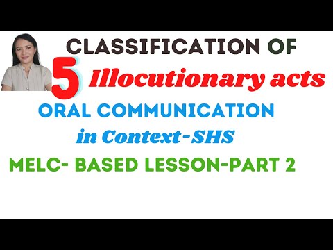 classification of illocutionary speech acts by Searle| Oral Communication in Context