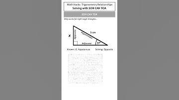 Applying SOH CAH TOA  - Trigonometry Relationships (Math Hack) #math #trigonometry #geometry