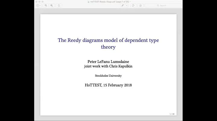 Peter Lumsdaine, Inverse diagram models of type theory