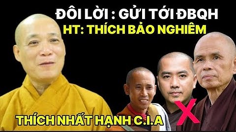 ĐÔI LỜI GỬI TỚI ĐBQH . HÒA THƯỢNG THÍCH BẢO NGHIÊM . THÍCH NHẤT HẠNH ( C.I.A)