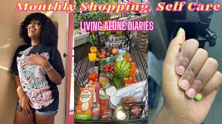 VLOG!GROCERY SHOPPING for my New House, New Nails, Going Out, Cooking ,Wig Install, Morning Routine
