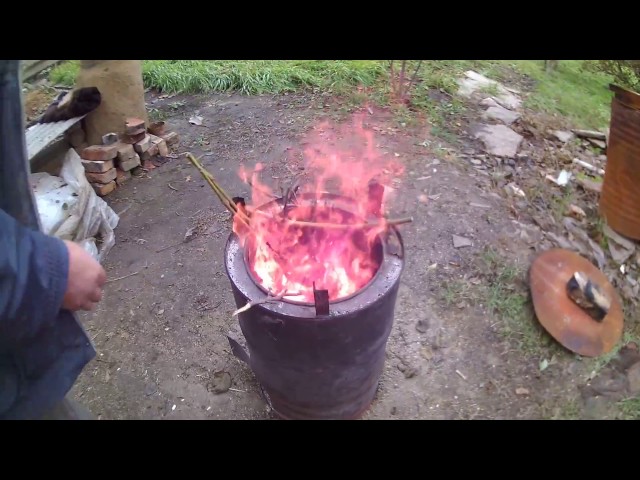 Бездымная печка для сжигания мусора