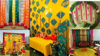 Mehndi/Haldi diy decor ideas at home/Mehndi haldi diy stage decor ideas 2020