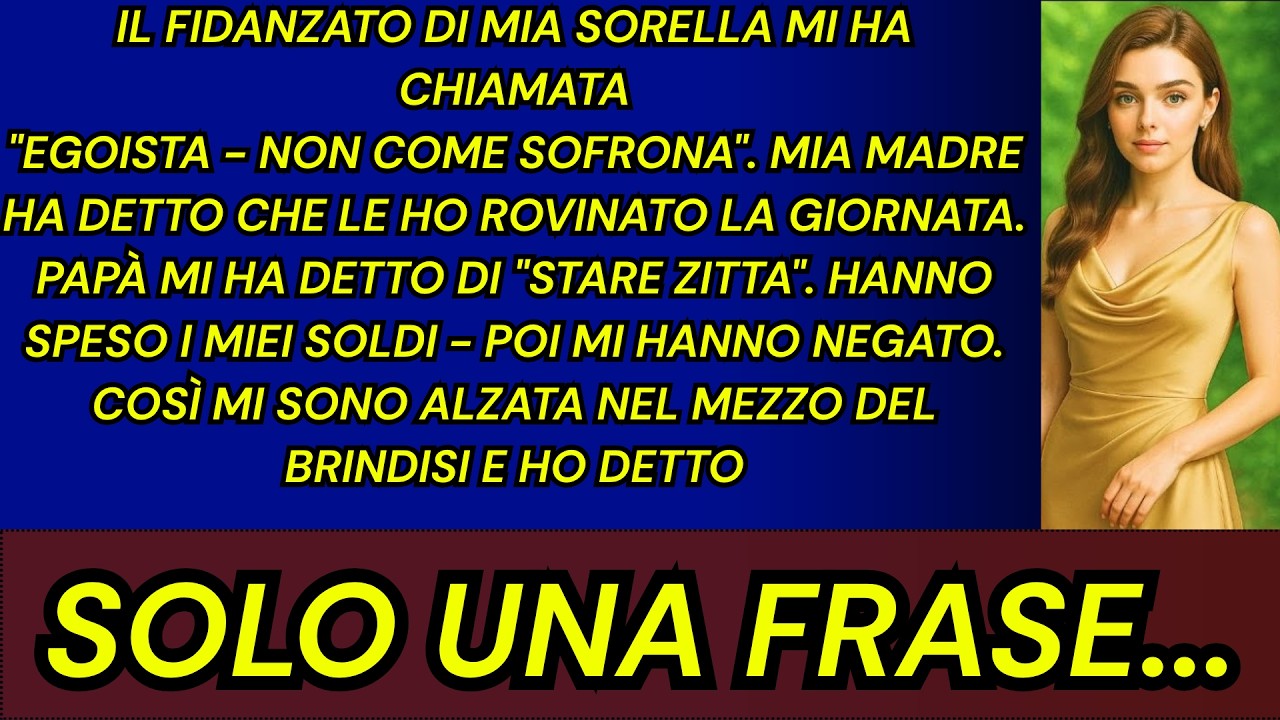 Il fidanzato di mia sorella mi ha definito egoista davanti a tutta la famiglia, dicendo che non ero come lei, che non capivo cosa significasse amare davvero. Ho sentito il sangue gelarmi nelle...