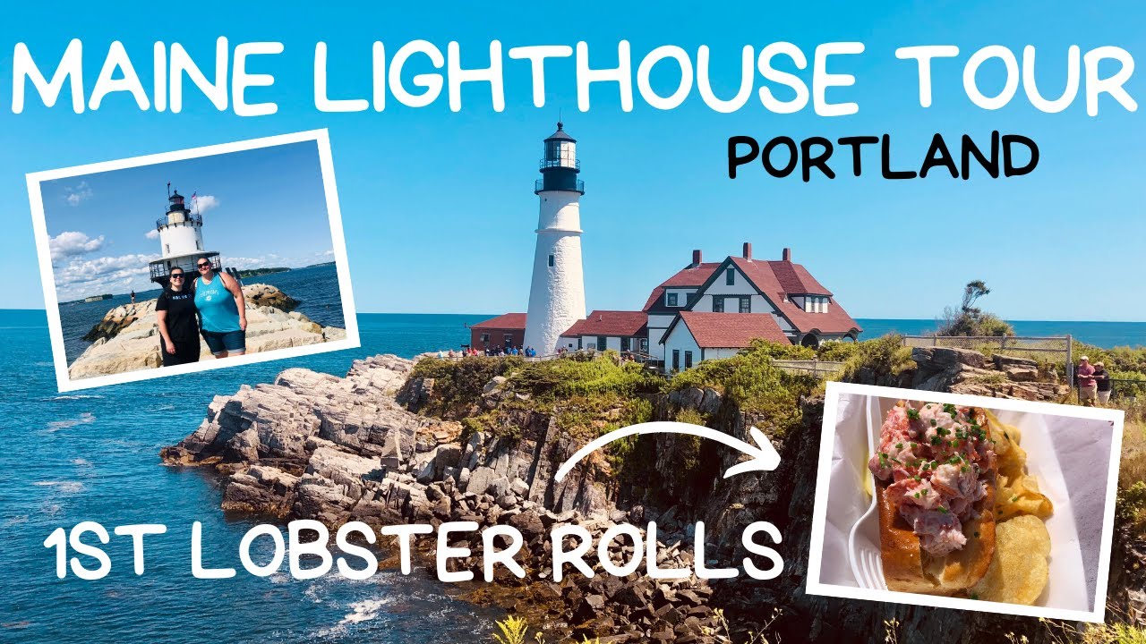 PORTLAND, ME LIGHTHOUSE TOUR & OUR 1ST TIME TRYING MAINE LOBSTER ROLLS | PORTLAND HEADLIGHT