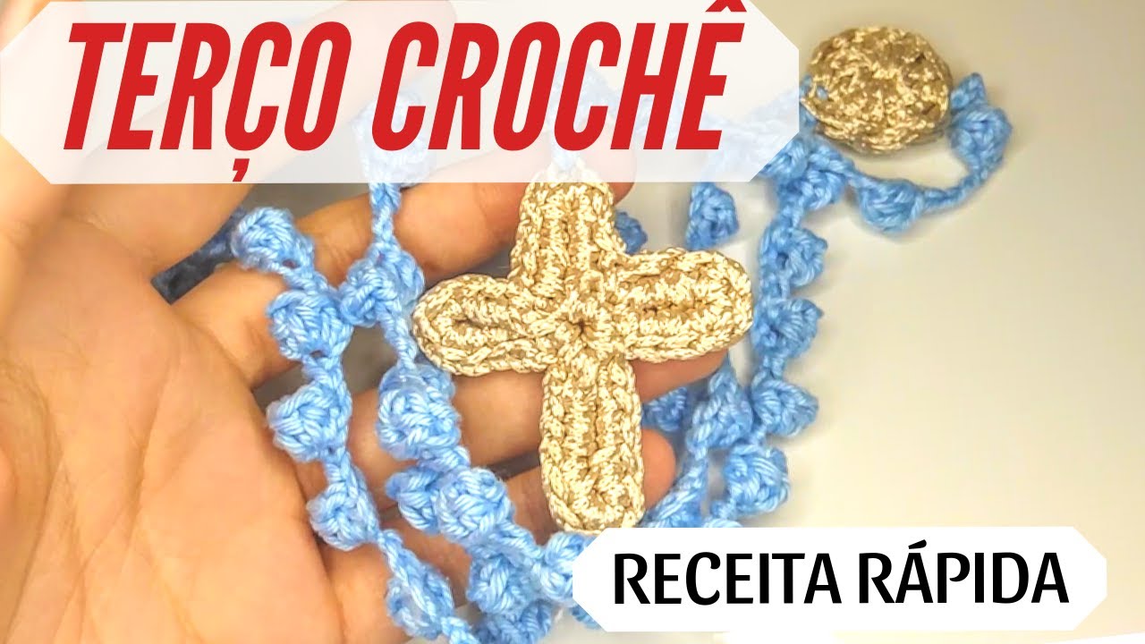 TERÇO DE CROCHE | Receita rápida. Rosario De Ganchillo. Crochet Rosary