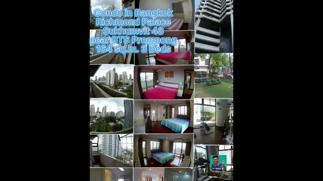 Richmond Palace, Condo for sale near BTS Prompong, 164 sq.m. 3 beds 17.99 MB. Line id pongpilad