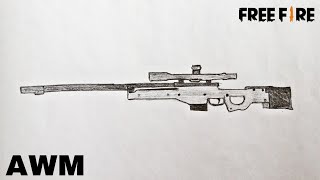 How to Draw AWM Free Fire Gun | Draw AWM Gun From Free Fire 🔥 Tutorial ! Abhi Yadav Artz