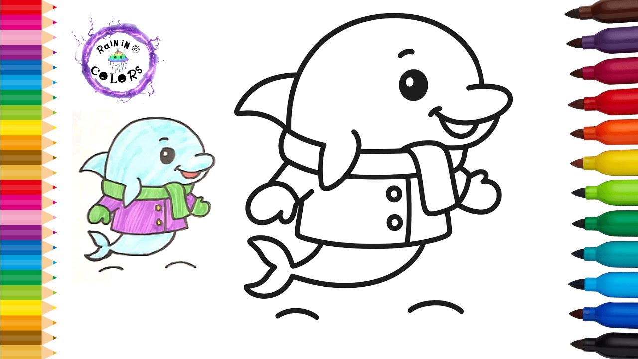 Dolphin Drawing Cute Easy Simple Drawing And Coloring Step By Step 