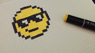 How to draw sunglasses emoji - Pixel art