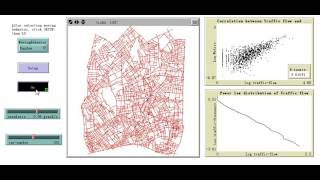 Agent-based simulation of human movement shaped by the underlying street structure